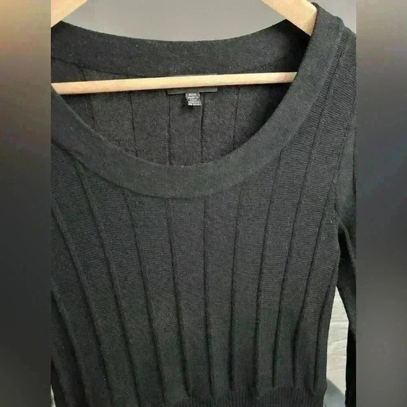 Spense Women’s Black Ribbed Preppy Classic Knit Normcore Midi Dress Medium - Picture 8 of 12